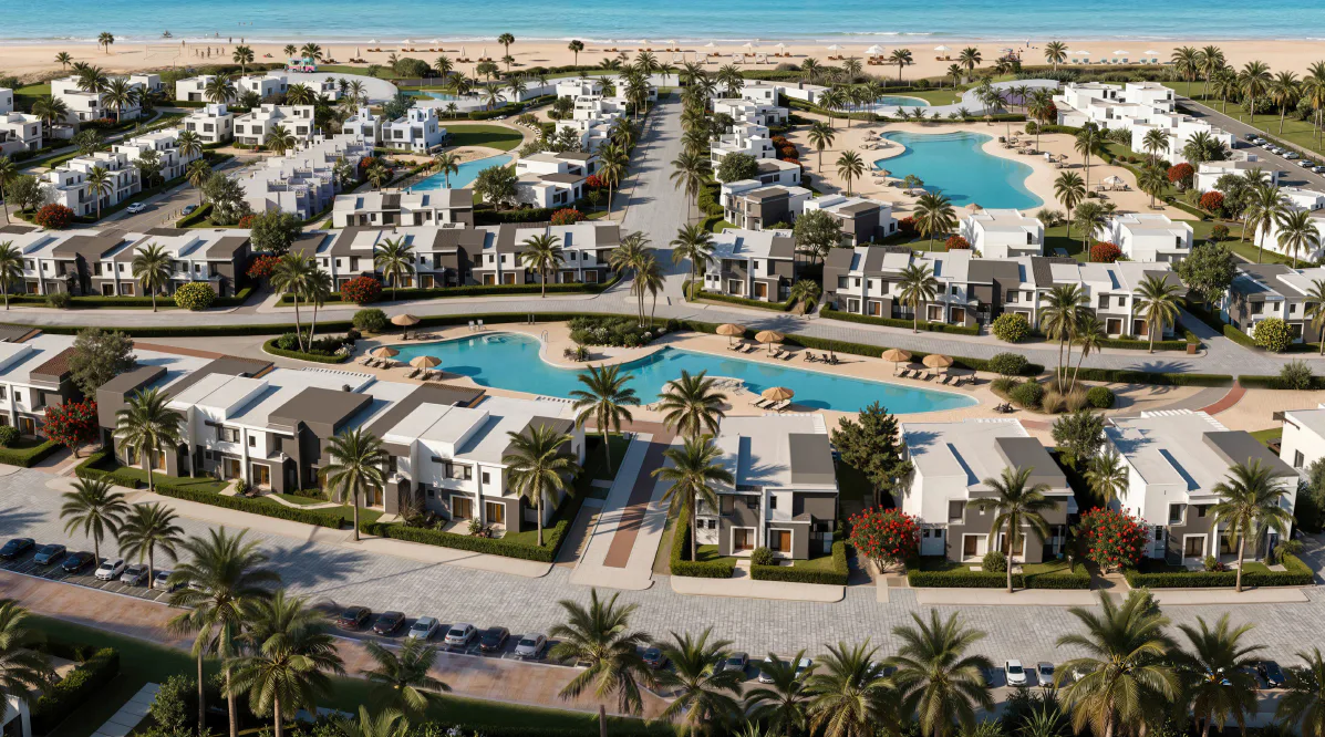 تاون هاوس 3 غرف من هايد بارك للتطوير العقاري للبيع في مدينة رأس الحكمة، الساحل الشمالي | Forsa Property