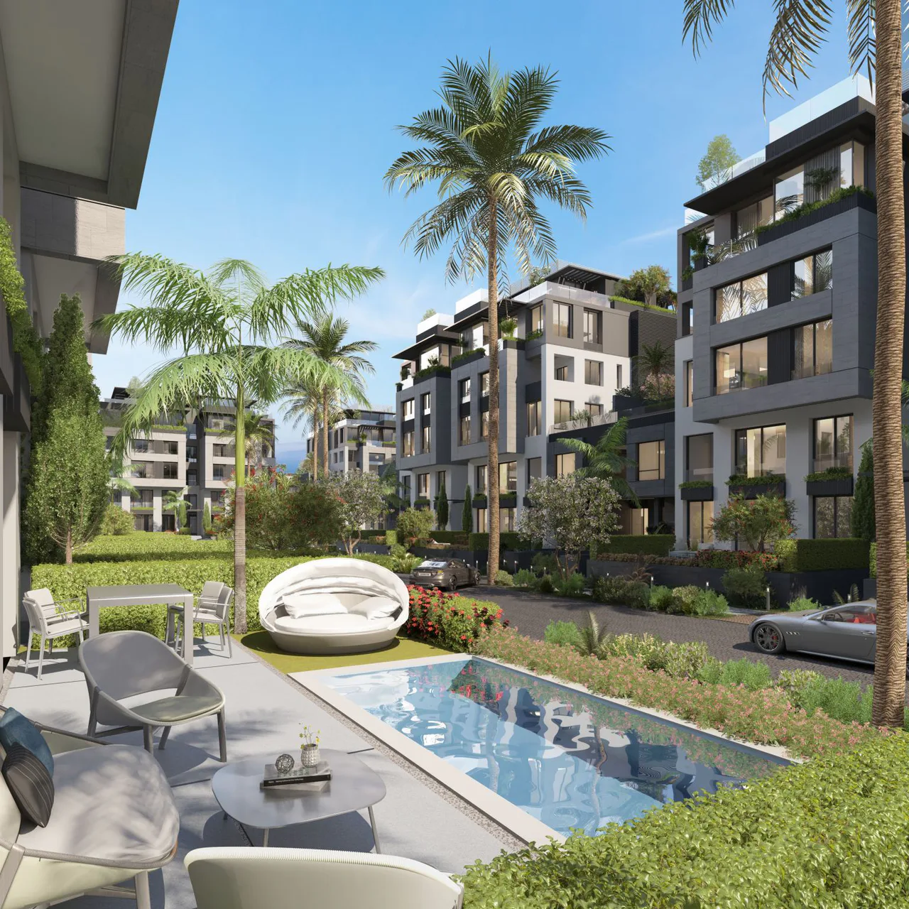 شقة 3 غرف مع حديقة في تريو من ام 2 للتطوير العقاري للبيع في مدينة القاهرة الجديدة | Forsa Property