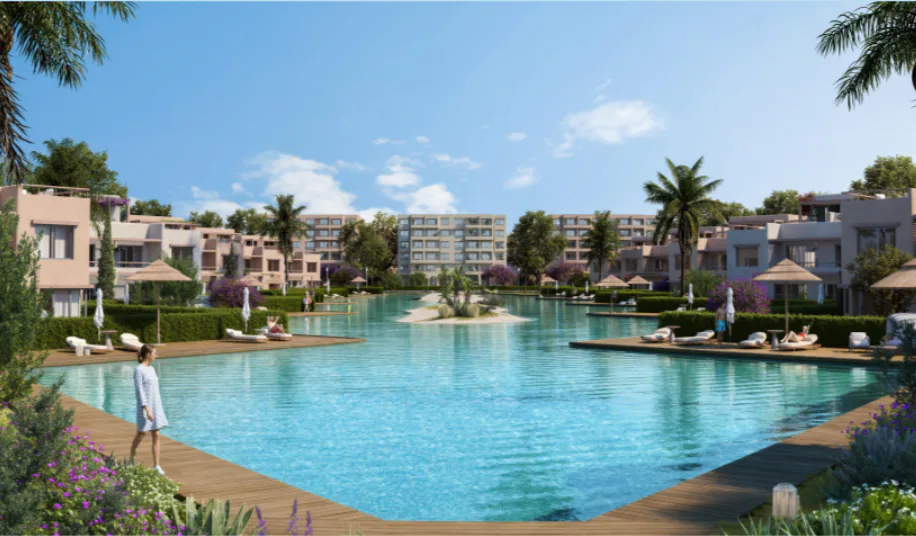 شاليه 3 غرف في هاسيندا بلو من بالم هيلز للتعمير للبيع في الساحل الشمالي | Forsa Property